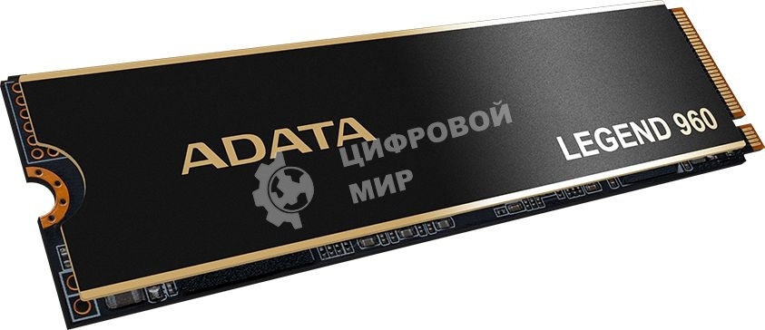 Накопитель SSD ADATA LEGEND 960, 1Tb, PCIe 4.0 x4, M.2 2280, NVMe, R/W 7400/6000, с радиатором