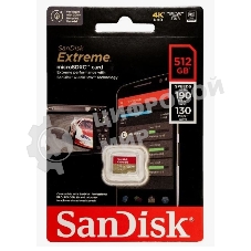 Флеш карта microSD 512Gb SanDisk microSDXC Class 10 UHS-I A2 C10 V30 U3 Extreme 190MB/s