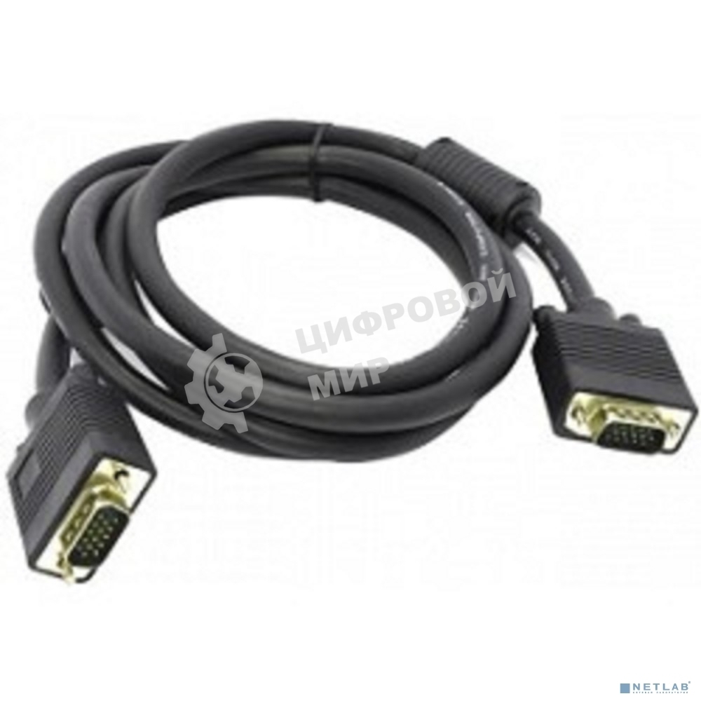 Кабель монитор - SVGA card (15M -15M) 15м 2 фильтра ExeGate позолоченные разъемы, экранирование