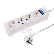 Сетевой фильтр PROconnect STANDARD 4 гнезда, 5 м, 3х0.75 мм², с/з, белый