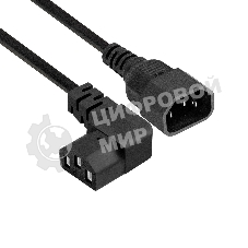 Кабель питания ExeGate Power EC-1,8P (C13 угловой->C14, VDE-250V-3*0.75мм2, медь, черный, 10A, 1.8м)