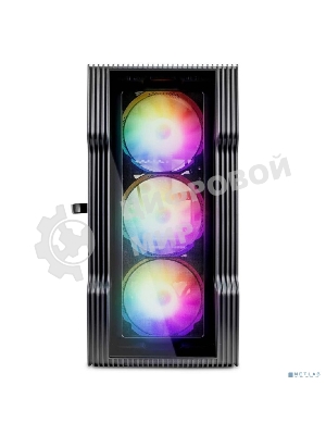 Компьютерный корпус 1STPLAYER TRILOBITE T3-G Black, mATX, TG, 4x 120мм LED fans inc.