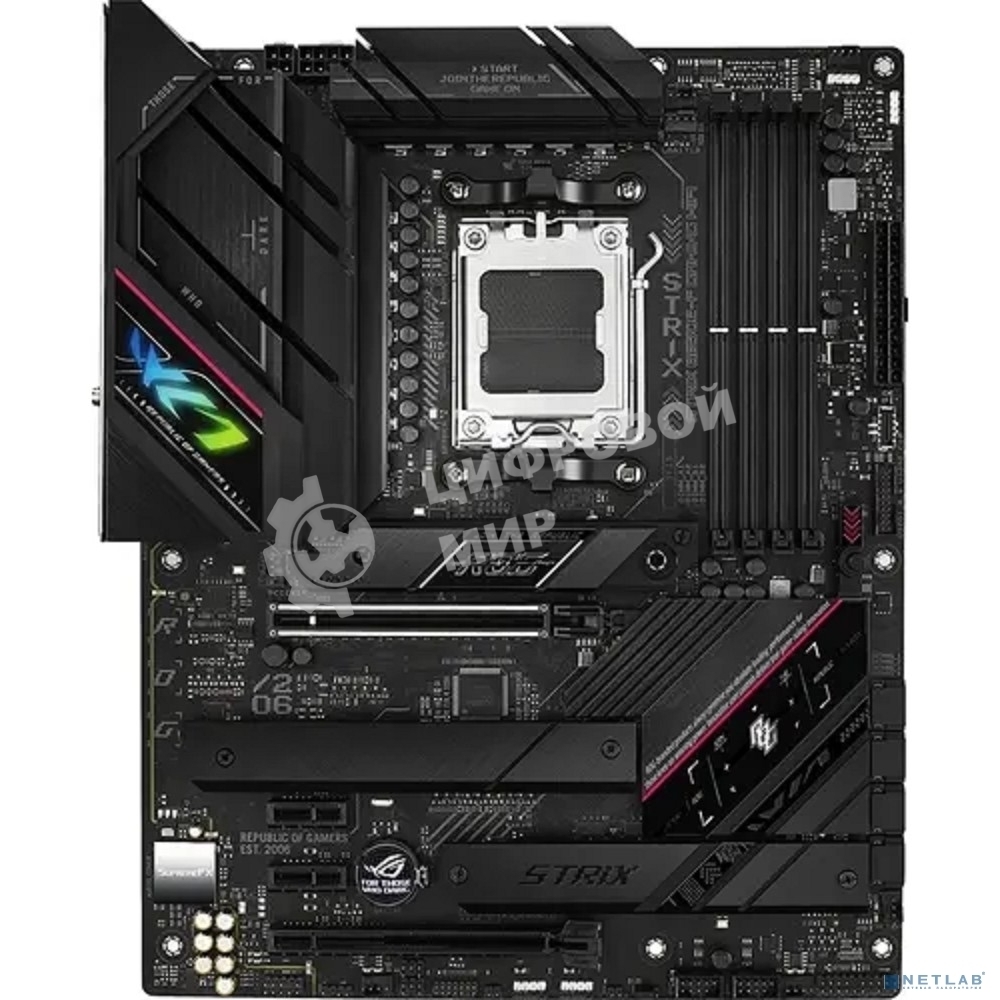 Материнская плата ASUS ROG STRIX B650E-F GAMING WIFI, AM5, AMD B650, 4xDDR5, 4xSATA, 3xM.2, 1xPCI-E 5.0 x16, 1xPCI-E 4.0 x4, 2xPCI-E x1, 1xHDMI, 1xDP, 1x 2.5Gb LAN, 4xUSB-A 2.0, 4xUSB-A 3.2 Gen 1, 2xUSB-A 3.2 Gen 2, 1xUSB-C 3.2 Gen 2, 1xUSB-C 3.2 Gen 2x2,