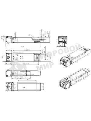 Модуль SNR SFP+ WDM, дальность до 40км (16dB), 1270нм