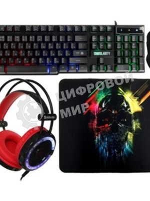 Комплект клавиатура+мышь Defender Singularity MKP-118 проводной, USB, 3200 DPI, чёрный