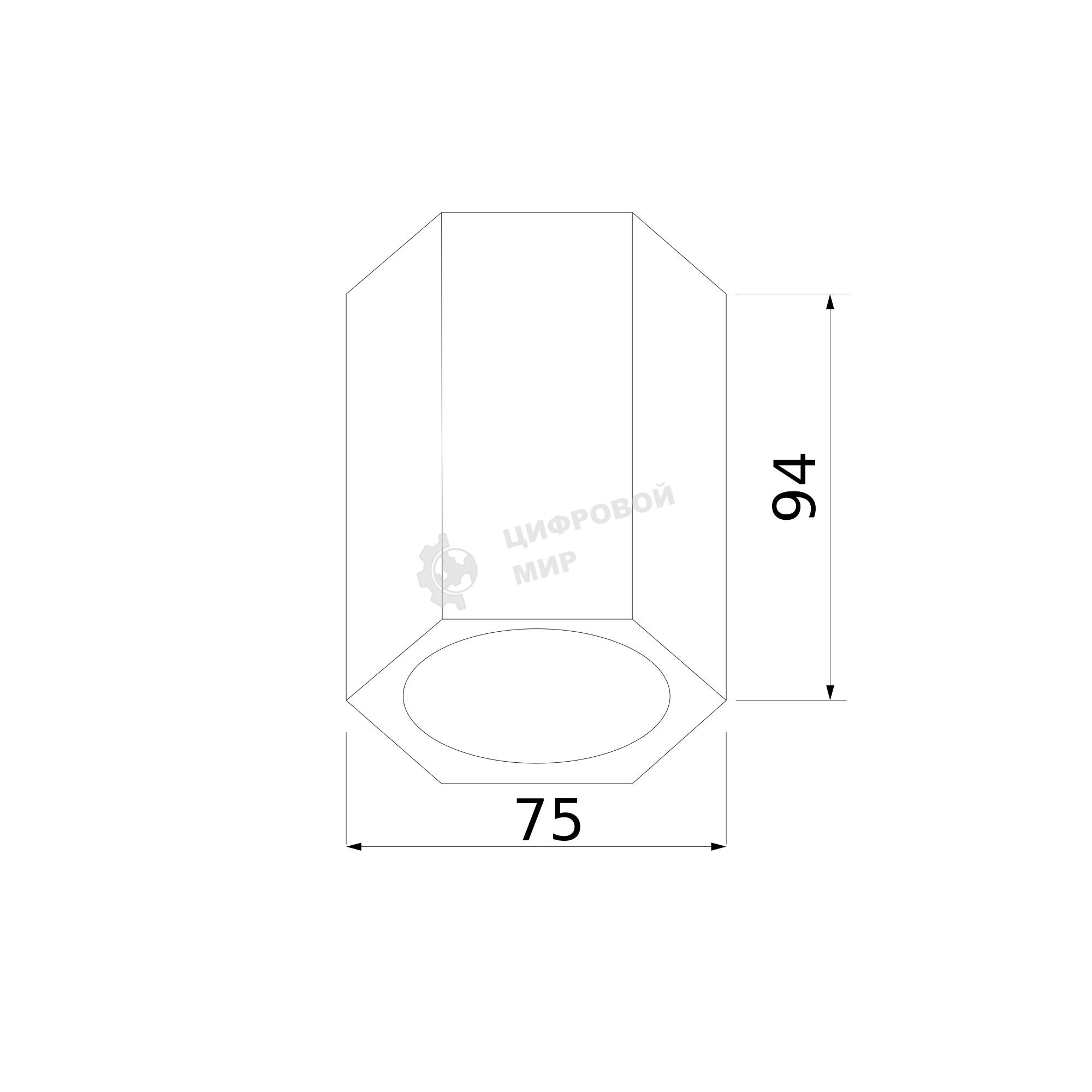 25037/LED / Светильник накладной черный матовый