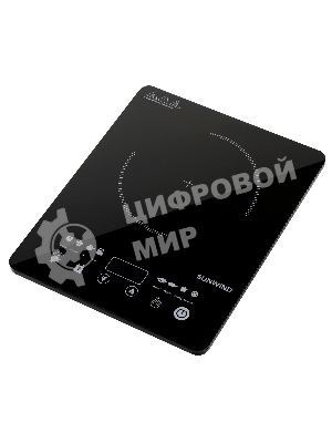 Плита настольная электрическая SunWind SCI-0502 чёрный, 1.4 кВт, индукция, конфорки - 1, стеклокерамика, сенсор
