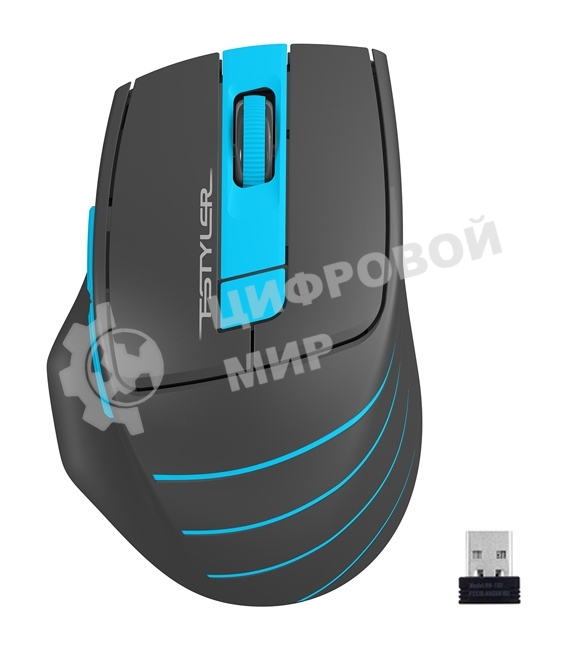 Мышь беспроводная A4Tech Fstyler FG30 серый/синий, 2000 dpi, радиоканал, USB, кнопки - 5