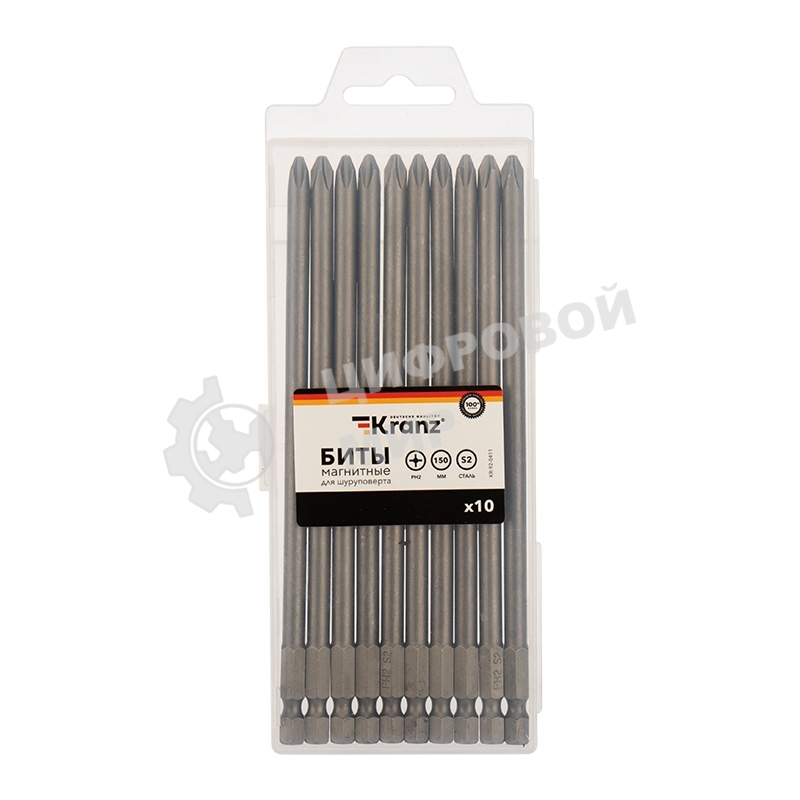 Бита Kranz PH2х150 мм для шуруповерта (упак. 10 шт.)
