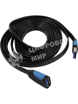 Кабель-удлинитель Vention USB 3.0 AM/AF - 2 м плоский VAS-A13-B200