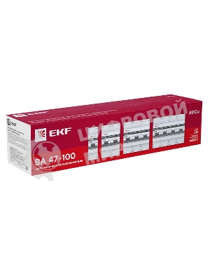 Выключатель автоматический EKF mcb47100-3-50C-pro 3P 50А (C) 10kA ВА 47-100 EKF PROxima