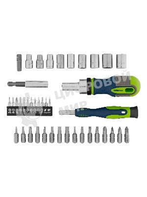 Отвертки Сибртех реверсивные с набором бит и торцевыми головками, 41 шт