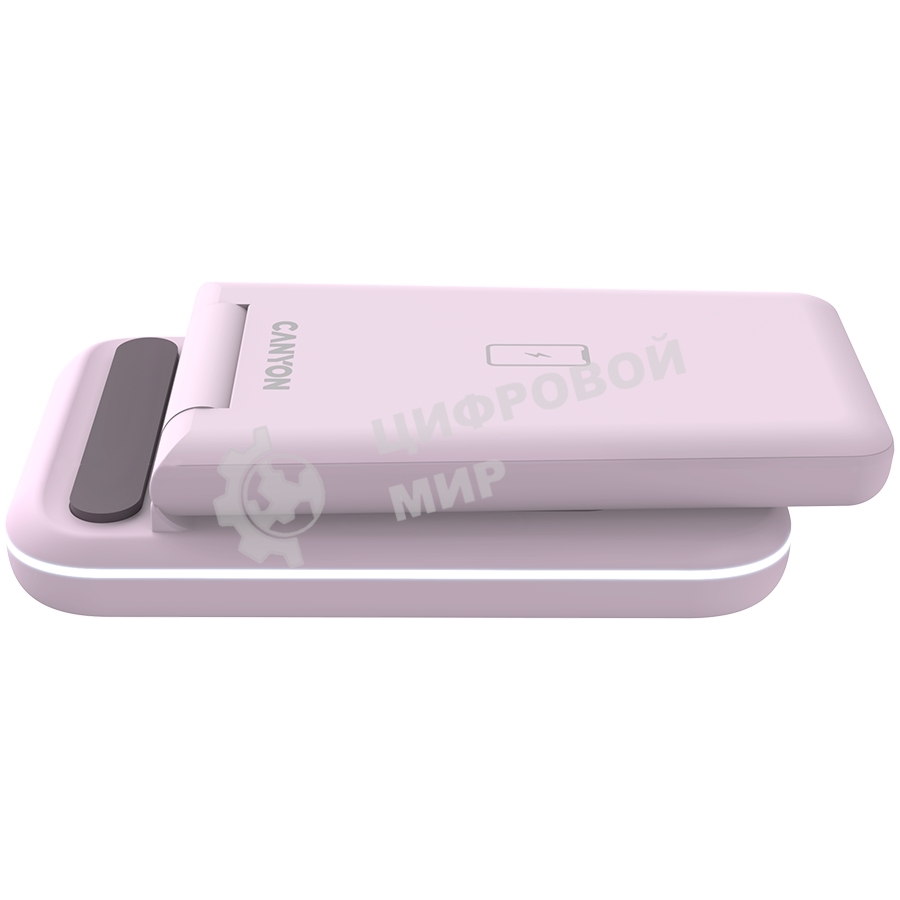 Беспроводное зарядное устройство CANYON WS-304,  Foldable  3in1 Wireless charger, with touch button for Running water light, Input 9V/2A,  12V/1.5AOutput 15W/10W/7.5W/5W, Type c to USB-A cable length 1.2m, with QC18W EU plug,132.51х75х28.58мм, 0.168Kg, Ic