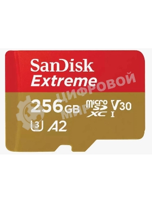 Флеш карта microSD 256Gb SanDisk microSDXC Class 10 UHS-I A2 C10 V30 U3 Extreme 190MB/s