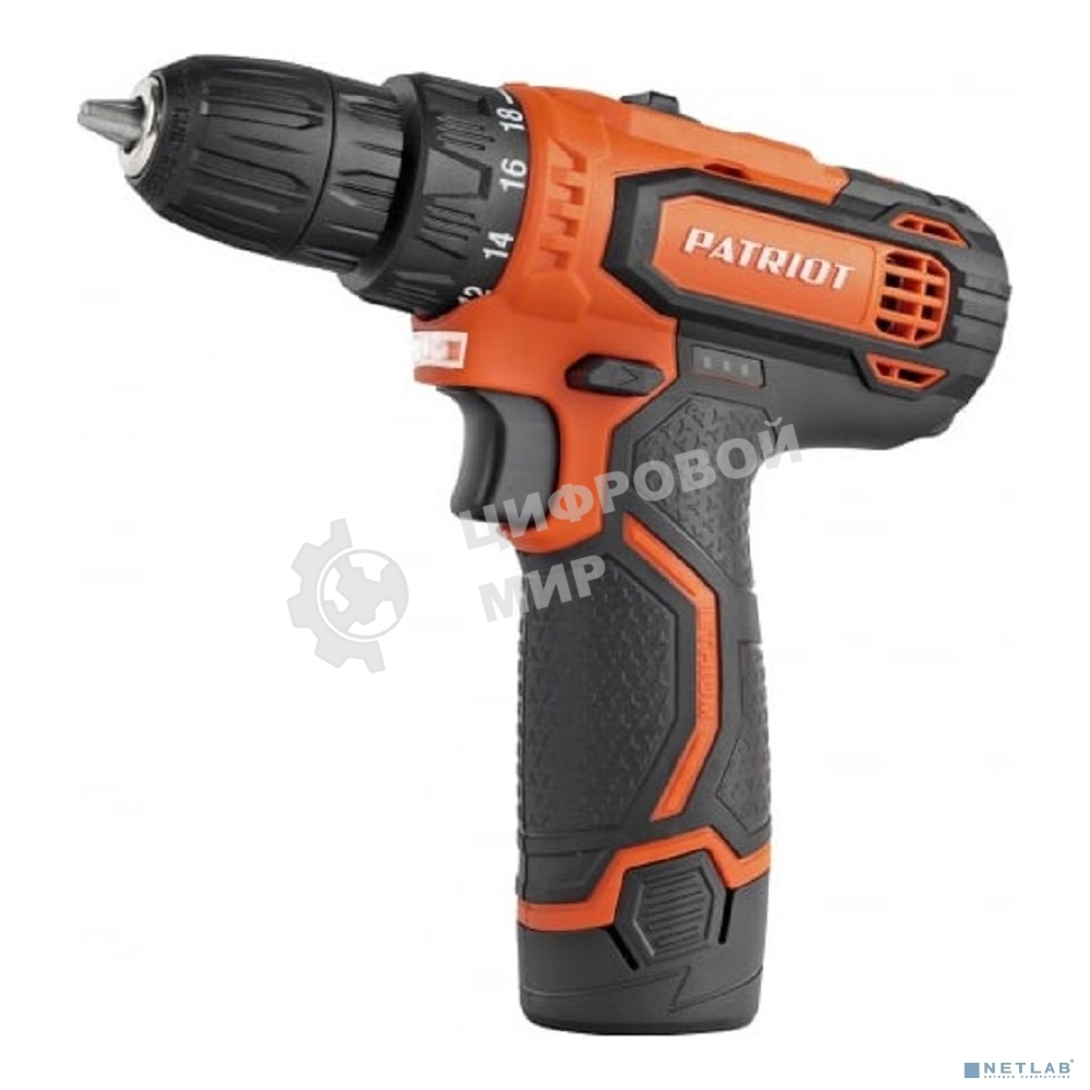 Дрель-шуруповерт аккумуляторная Patriot BR 119Li, Аккумуляторная, 12В, 2 АКБ