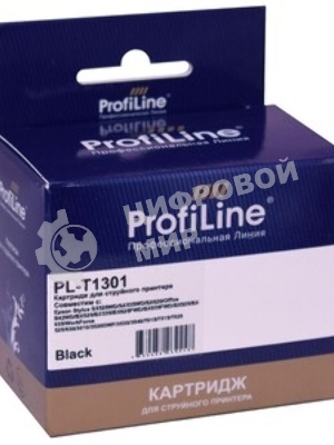 Картридж струйный ProfiLine PL-T1301 для принтеров Epson Stylus SX525WD/SX535WD/SX620/Office B42WD/BX525/BX535/BX625FWD/BX635FWD/BX925/BX935/WorkForce 525/630/3010/3520DWF/3530/3540/7015/7515/7525 с чернилами Black 25,4 мл