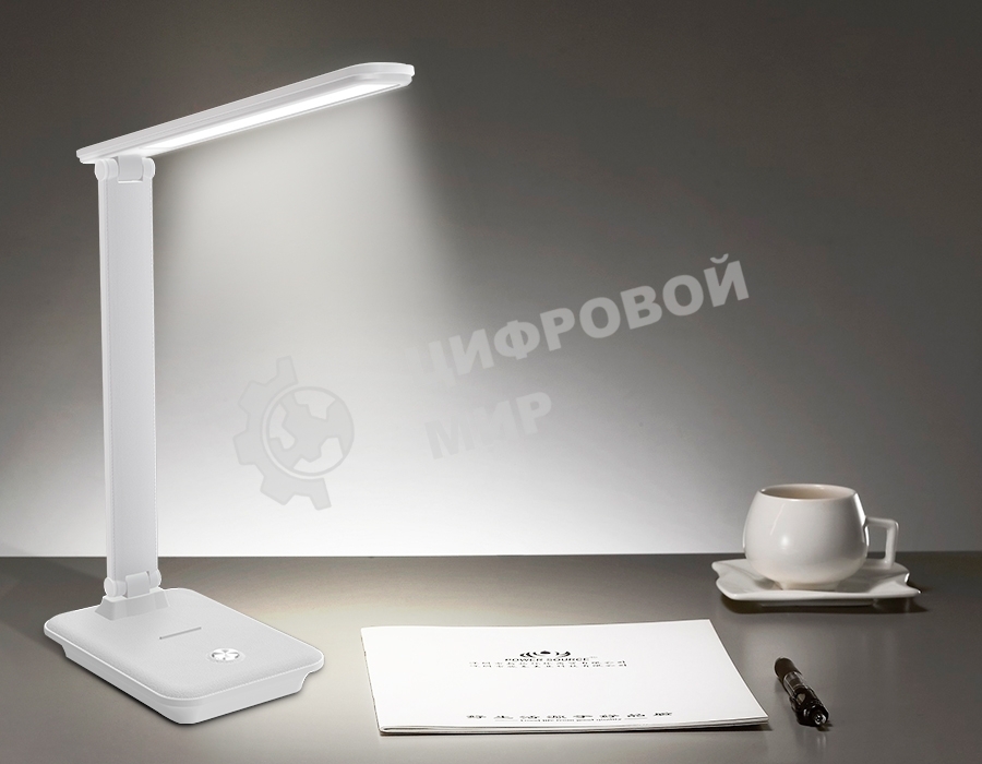 Светодиодная настольная лампа с диммером Ambrella light DE502 WH белый LED 3000-6400K 9W