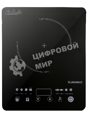 Плита настольная электрическая SunWind SCI-0502 чёрный, 1.4 кВт, индукция, конфорки - 1, стеклокерамика, сенсор