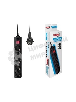 Сетевой фильтр Buro 500SH-5-B 5 м, 5 розеток, черный, коробка
