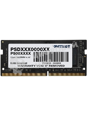 Оперативная память Patriot Signature, DDR4, 16GB (1x16 GB), 3200 MHz, CL22, SO-DIMM