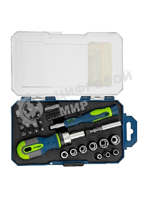 Отвертки Сибртех реверсивные с набором бит и торцевыми головками, 41 шт