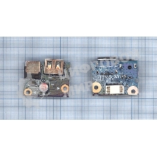 Разъем для ноутбука Lenovo G580 G480 USB 2.0 и DC Jack в сборе на плате