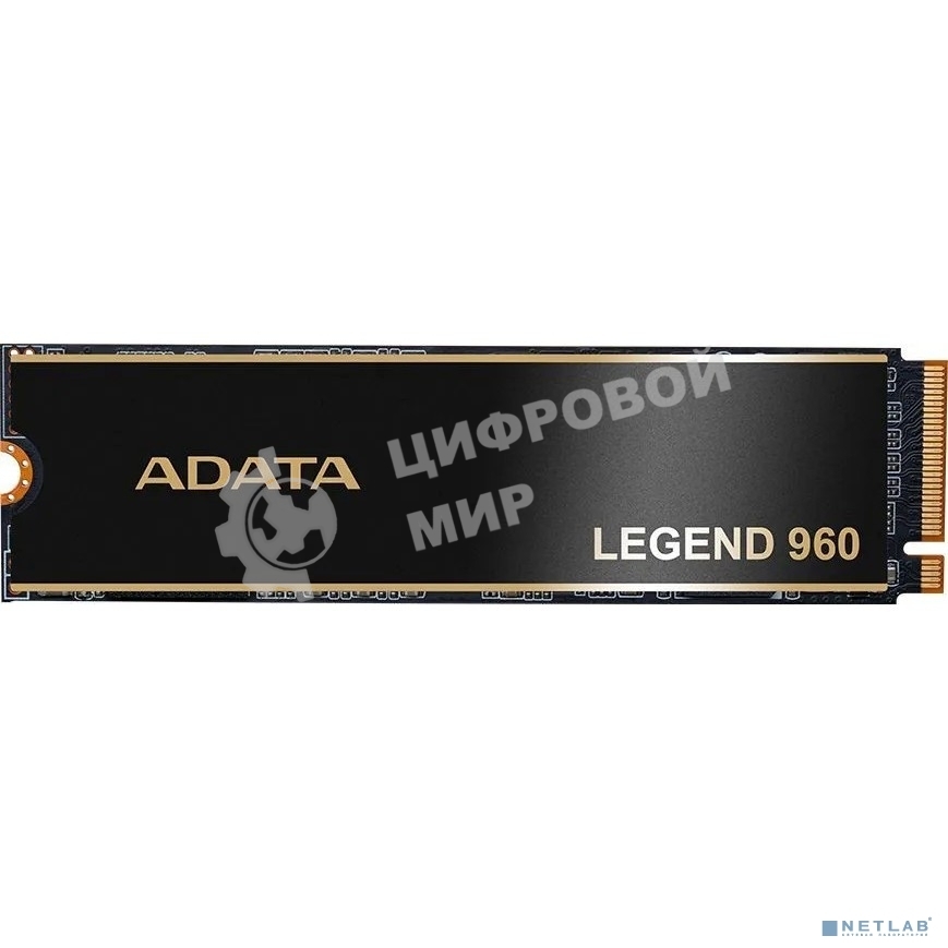 Накопитель SSD ADATA LEGEND 960, 1Tb, PCIe 4.0 x4, M.2 2280, NVMe, R/W 7400/6000, с радиатором