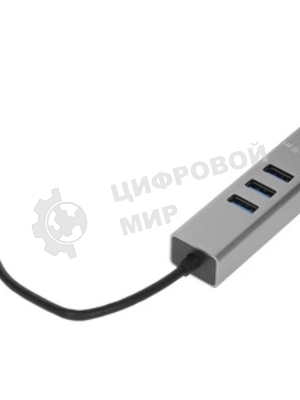 Переходник Telecom USB 3.1 Type-C -->RJ-45 1000Mbps +3 USB3.0, Aluminum Shell, 0.2м Telecom TA311C