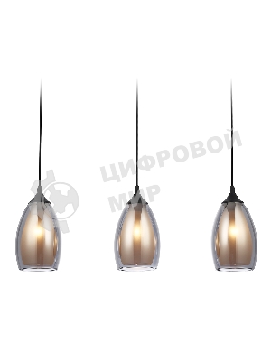 Светильник Ambrella light TR3537/3 BK/SM/FR черный/дымчатый/белый матовый E27/3 max 40W 640*120*820
