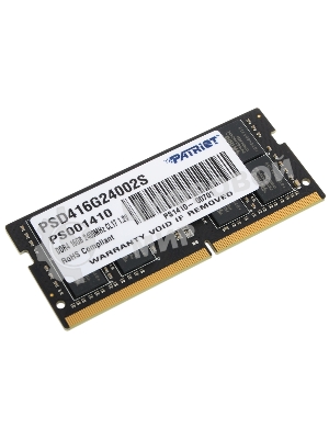 Оперативная память Patriot, DDR4, 16GB (1x16 GB), 2400 MHz, CL17, SO-DIMM