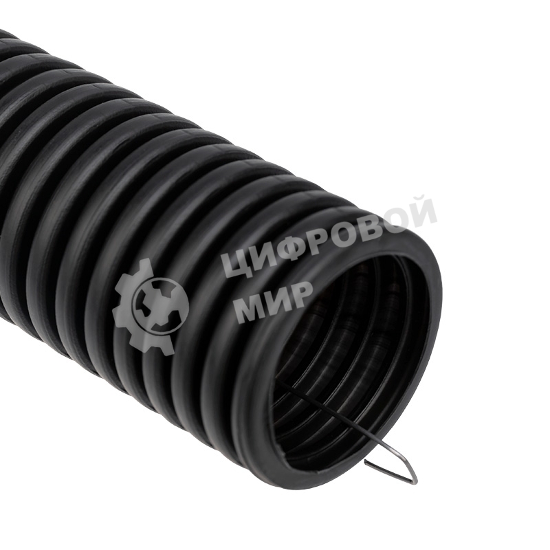 Труба гофрированная ПНД Rexant d40 мм с протяжкой черный (уп. 15 м)