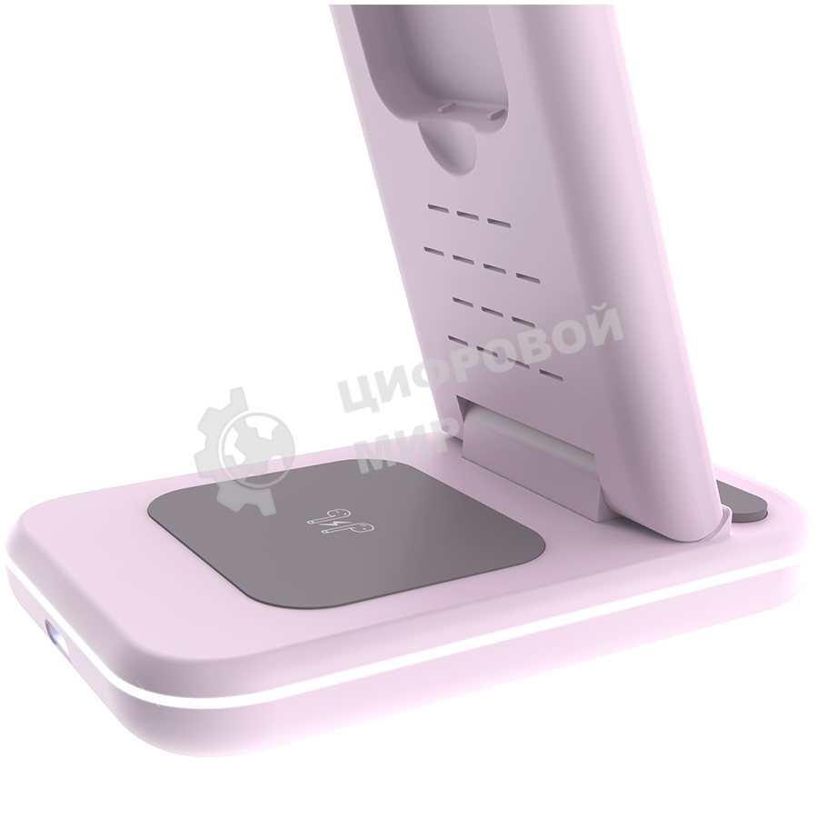 Беспроводное зарядное устройство CANYON WS-304,  Foldable  3in1 Wireless charger, with touch button for Running water light, Input 9V/2A,  12V/1.5AOutput 15W/10W/7.5W/5W, Type c to USB-A cable length 1.2m, with QC18W EU plug,132.51х75х28.58мм, 0.168Kg, Ic