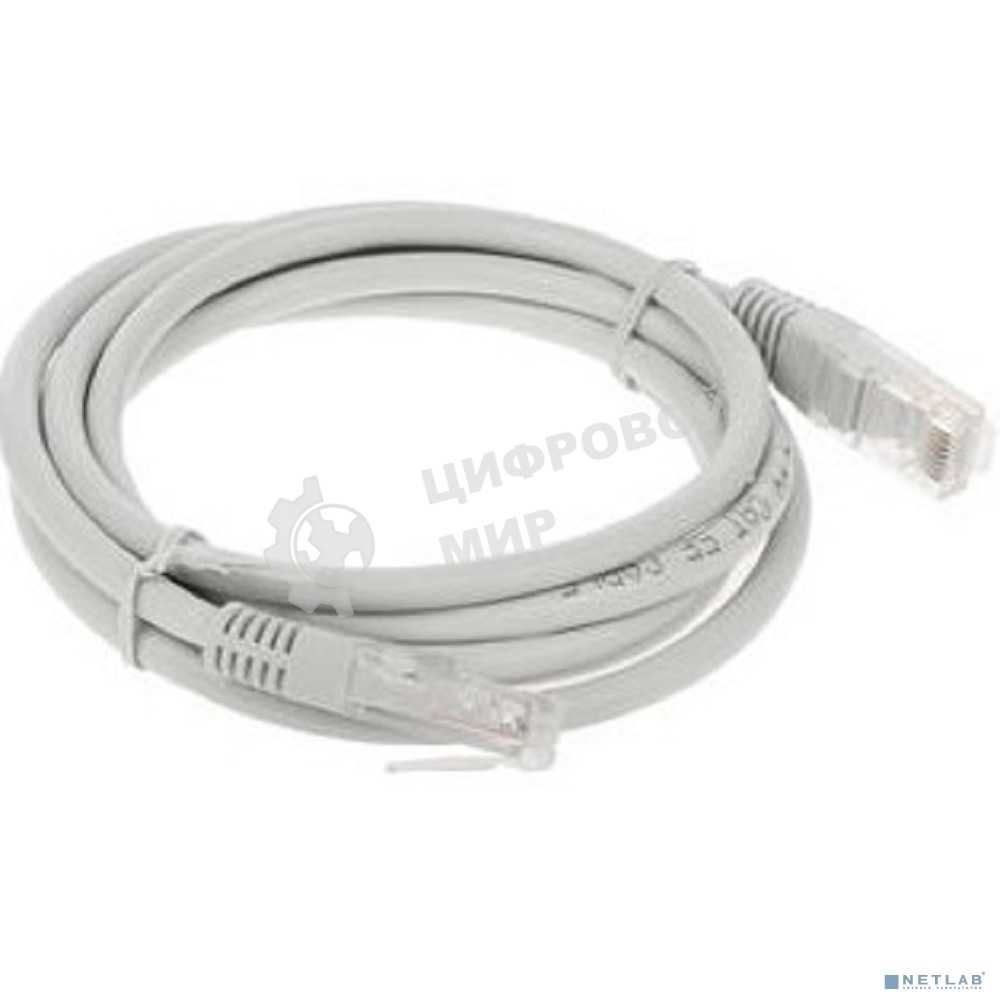 Патч-корд медный UTP Cablexpert PP10-1.5M cat.5e, 1.5м, литой, многожильный, серый