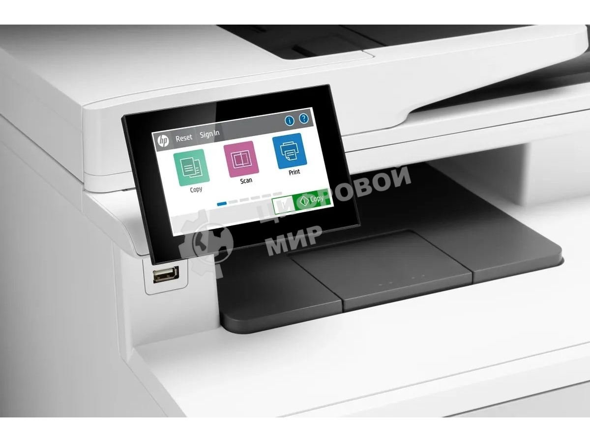 МФУ лазерное HP Color LaserJet Pro M480f (3QA55A), A4, цветной, печ. до 27 стр/мин., скан. до 29 стр/мин. (ч/б) 20 стр/мин. (цвет), 600 x 600 dpi, USB, RJ-45, Air Print, Mopria