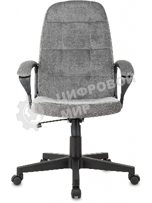 Кресло руководителя Бюрократ CH 002 Fabric Light-19 серый, крестов. пластик
