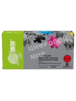 Картридж струйный Cactus CS-PFI321M PFI-321 M пурп.пигм. (300мл) для Canon imagePROGRAF TM-250/255/350/355