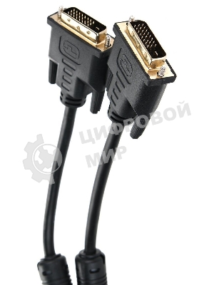 Кабель DVI-D--DVI-D Dual link 25M/25M, экран, феррит.кольца, 1.8м Telecom TCG441D-1.8M