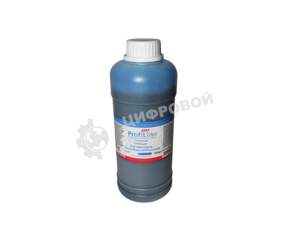 Чернила ProfiLine Premium для принтеров Canon/Epson/HP/Lexmark Cyan 500 мл водн