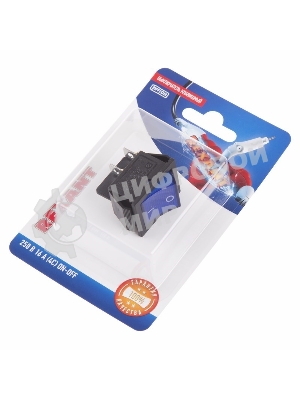 Выключатель клавишный Rexant 250V 16А (4с) ON-OFF синий с подсветкой (RWB-502, SC-767, IRS-201-1) (в упак. 1 шт.)