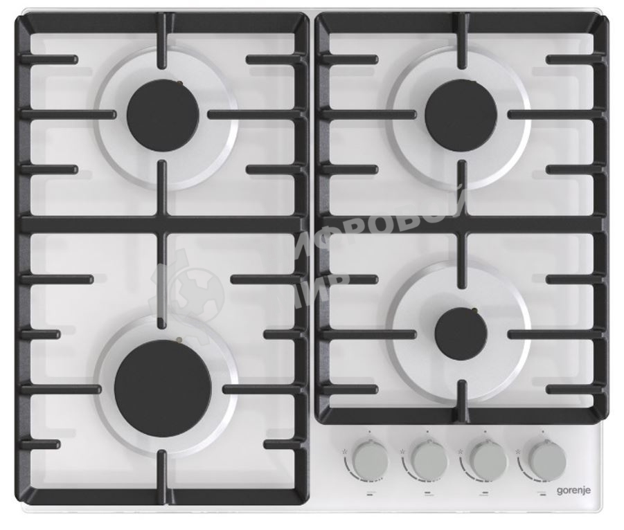 Газовая варочная панель Gorenje GT642AXW, 4 конфорки, закаленное стекло, белый