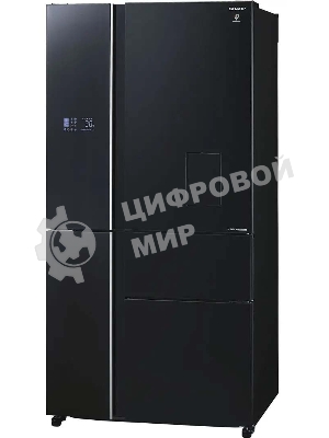 Холодильник Sharp SJWX99ABK черный четырехкамерный 423/227л морозилка снизу, No Frost, Side by Side