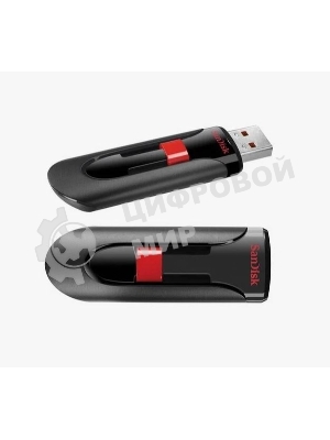 Флешка USB Sandisk CZ60 Cruzer Glide (SDCZ60-032G-B35), 32Gb, USB 2.0, R/W 30/8, черный/красный