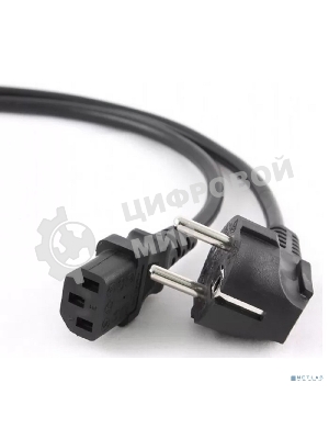 Кабель питания Cablexpert Schuko-C13, 3х0.5мм2, 6А, с заземлением, 1.8м, черный, без инд.уп., 500 шт [PC-186-1-2]