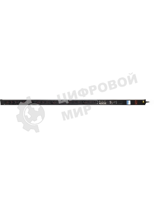 Блок распределения питания Powercom PDU-32AVMS24-18C3-6C9-3P верт.размещ. 18xC13 6xC19 с сетевым мониторингом 3x32A EN 60309 2м