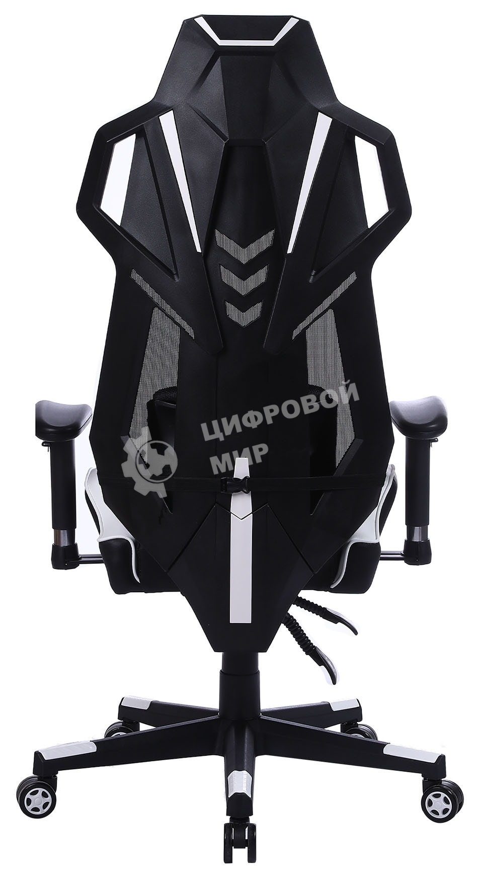 Кресло игровое Cactus CS-CHR-090BLW черный/белый, сиденье черный/белый, эко.кожа, крестовина пластик, пластик черный/белый