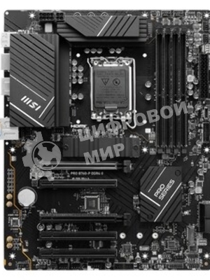 Материнская плата MSI PRO B760-P II, LGA 1700, Intel B760, 4xDDR5, 4xSATA, 2xM.2, 1xPCI-E 4.0 x16, 1xPCI-E 4.0 x4, 3xPCI-E 3.0 x1, 1xHDMI, 1xDP, 1xRJ45 2.5Gb, 1xUSB-C 3.2 Gen 2, 2xUSB-A 3.2 Gen 1, 2xUSB-A 2.0, 5x3.5мм, TOSLINK, 7.1, Standard-ATX