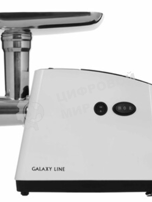 Мясорубка электрическая Galaxy GL 2411 белый, 1200 Вт, 1.3 кг/мин, реверс, защита от перегрузки, металлический лоток, насадки - 5