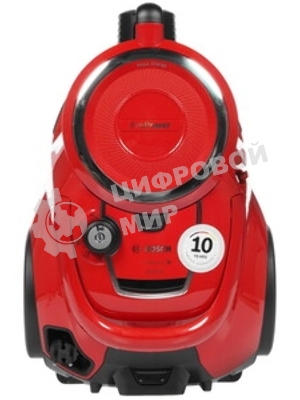 Пылесос Bosch BGS412234A красный, 2200 Вт, уборка сухая, пылесборник контейнер, 2.4 л