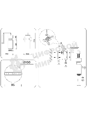 Настенный светильник Ambrella light LH56130 BS/FR латунь/белый матовый E14 max 40W 150*100*210