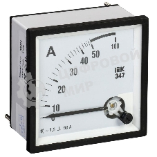 Амперметр Э47 72х72мм 50А кл. точн. 1.5 IEK IPA10-6-0050-E